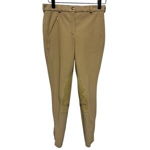 Tuffrider Ladies Tan Corduroy Breeches Riding Pants with Knee Patches Size 26‎